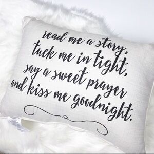 Black and white text accent pillow